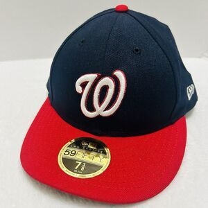 New Era Washington Nationals 2-Tone 59FIFTY Fitted Hat Cap Blue Red 7‎ 3/8 MLB